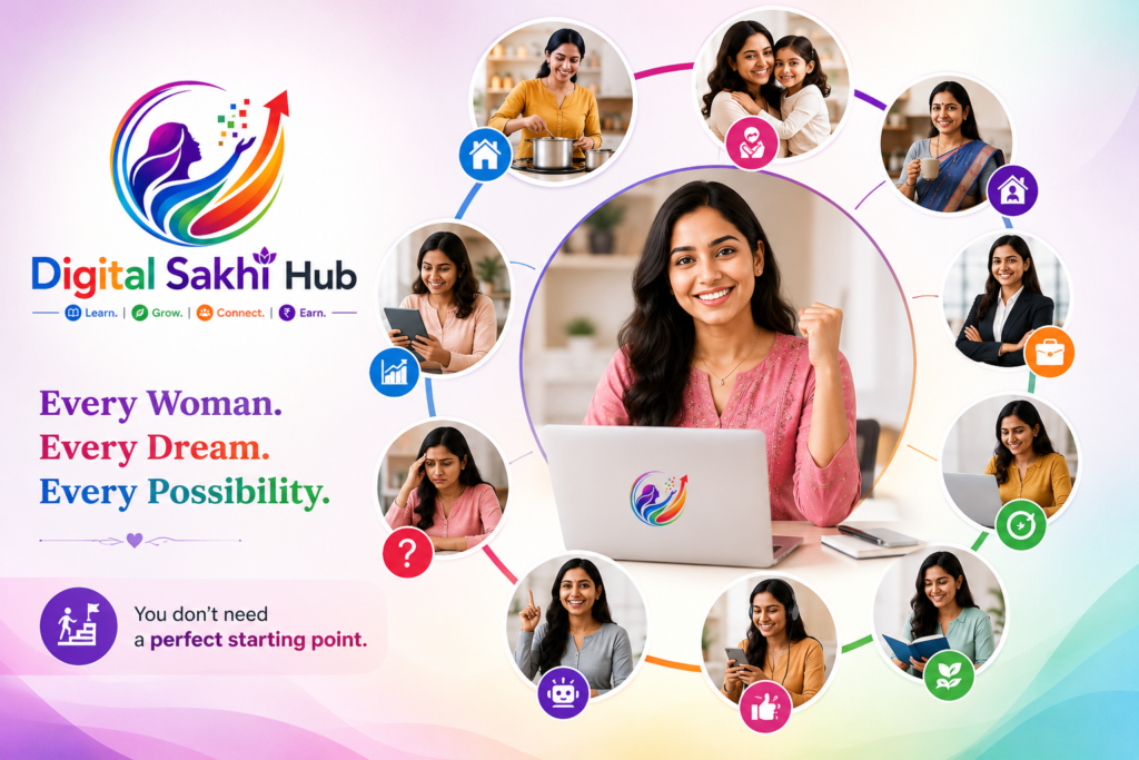 Woman developing digital skills and confidence