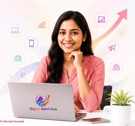 Woman learning digital marketing and AI skills